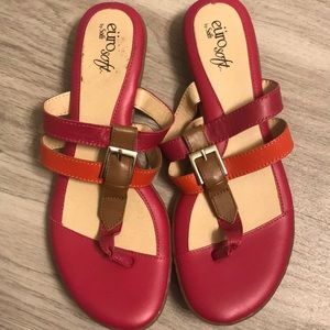 Brand New Sofft EuroSoft Leather Sandals Sz 8 Pink